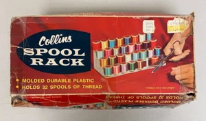 Vintage Collins Spulengestell hält 32 Fadenspulen / mit Fadenspulen - Bild 1 von 13