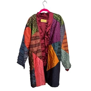 Vintage Sacred Threads Patchwork Kimono Jacket duster Size S/M - Picture 1 of 6