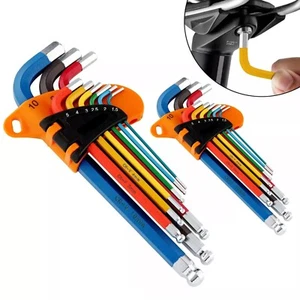 Allen Key Set Torx Metric Ball Star End Hex Long Folding Wrench Colour Coded - Picture 1 of 4