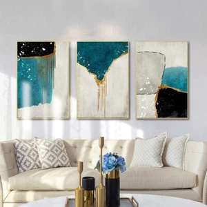 Set of 3 Abstract Print Decoration UNFRAMED - Picture 1 of 5