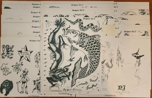 Tradicional Vintage 1981 Nacional 25 Hojas Tatuaje Flash Set Diseñador Set 3 - Imagen 1 de 20