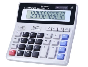 Desk Calculator Large 12 Digit Display Dual Power Basic Calculator Desktop New - Picture 1 of 3