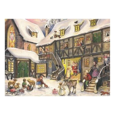 Children in the Snow Richard Sellmer Carta Calendario dell'Avvento 210x148 mm