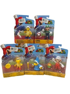 Super Mario Jakks Pacific 4” Luigi, Fire Mario, Red Koopa & Magikoopa Brand New - Picture 1 of 2