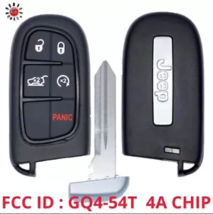 Llavero remoto con chip GQ4-54T 4A para Jeep Cherokee 2014 2015 2016 2017 2018 2019 - Imagen 1 de 4