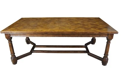 Mesa de comedor estilo parquet inglés William & Mary roble refectorio hoja dibujo 11' Foto 1 de 4