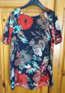 Navy and Floral Tunic with Diamantes by M & S Age 10-11 - Picture 1 of 10