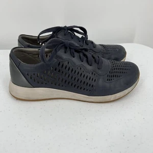 Dansko Charlie 39 Women's Size 8 Shoes Blue Gray Leather Perforated Sneakers - Picture 1 of 11