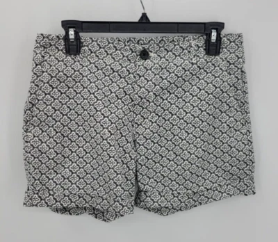 Banana Republic 短裤女式 8 黑色白色印花平底波西米亚艺术学院风 — 第 1/4 张图片