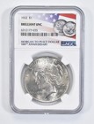1922 MS BU Unc Peace Silver Dollar NGC Flag 100th Ann Label *0489