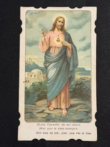 carta sacra cromolitografia santino immagine pieuse "GESÙ" - Foto 1 di 1