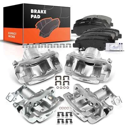 Pastillas de freno delanteras y traseras de cerámica + pinzas de freno para Kia Rio 2012-2017 L4 1,6 L Foto 1 de 4