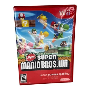 New Super Mario Bros. Wii (Nintendo Wii, 2009) Complete In Box W/ Manual - Picture 1 of 3