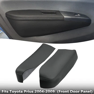 Capa de vinil preta apoio de braço painel porta frontal Toyota Prius Fit 2004 2005 2006-2009 - Imagem 1 de 4