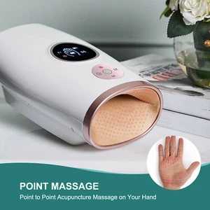 NEW Electric Palm Hand Finger Massager Acupressure Air Pressure Heat Compression - Picture 1 of 13
