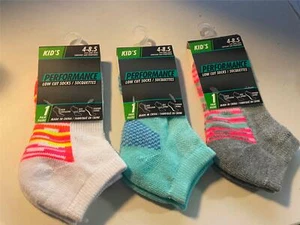 3 pares de calcetines Greenbrier INT corte bajo rendimiento para niños talla 4-8,5 nuevos para niñas - Imagen 1 de 2