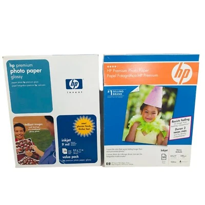2- HP Premium Glossy Photo Paper C6979A 50 Sheet 8.5" x 11" Inkjet Printer paper - Image 1 of 2