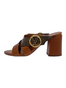 LOUIS VUITTON Size 37 Women's Leather Sandals in Brown - Picture 1 of 7