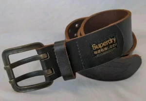 Cinturón Motociclista SuperDry De Colección Doble Punta Cuero Marrón Lg 36"-40" Ligeramente Envejecido - Imagen 1 de 17