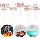 30 Pcs Cake Pick Toppers Birthday Insert Party Decor Photo Prop Vintage