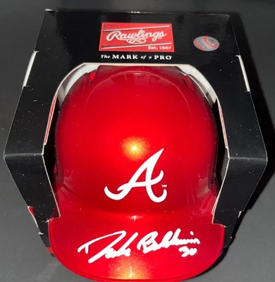 Drake Baldwin Braves Autographed Signed Mini Helmet Beckett Witness - Image 1 of 2