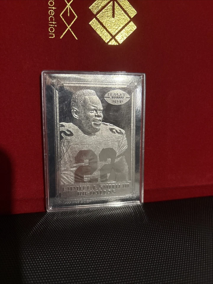 📈1995 Bleachers .999 Fine Silver EMMITT SMITH card | Full COA | Never touched - Image 1 of 3