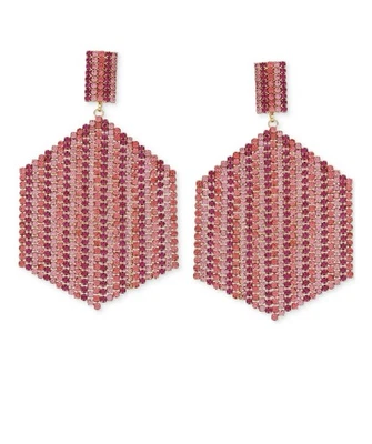 Pendientes araña hexagonales de piedra mixta GUESS rosa ombre Foto 1 de 3