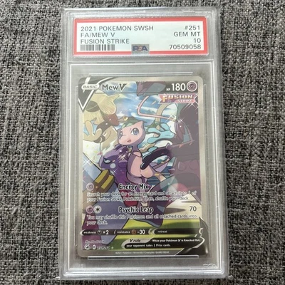 Mew V (Alternate Full Art) 251/264 Swsh08: Fusion Strike Holo PSA 10 - Image 1 of 2