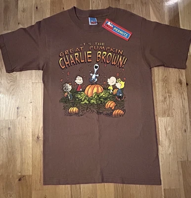 Peanuts "It's The Great Pumpkin!" Charlie Brown T Shirt Size S Brown - image 1 of 4