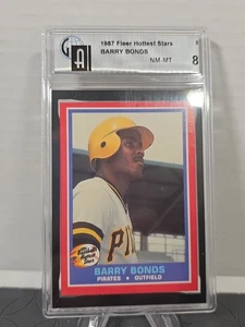 1987 Fleer Hottest Stars #5 Barry Bonds Rookie RC Graded GAI 8 - Bild 1 von 3