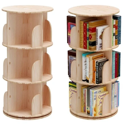 Bookshelf Rotating Bookshelf Picture Bookshelf Natural Wood Manga Bookshelf 909 - Image 1 of 4