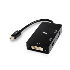 V7 V7MDP-VGADVIHDMI-1E Mini DisplayPort Adapter (m) to VGA, HDMI or DVI (f) - Afbeelding 1 van 1