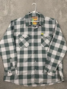 Camisa de Franela DIXXON Para Hombres 3XL Beeline Botón Frontal Verde Gris Cuadros - Imagen 1 de 5