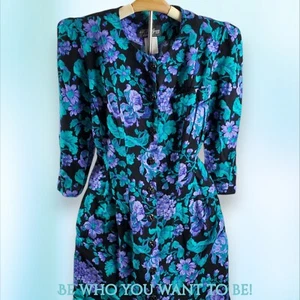 Vintage All That Jazz Women's Floral Dress Size 11/12 - Picture 1 of 4