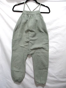 Open Edit Girl's 8 Light Green Soft Cotton Slouchy Relaxed Sleeveless Romper - Picture 1 of 7