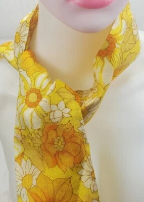 Vintage Yellow Daisy Hair Tie Flower Power Boho Springtime 44" Long - Image 1 of 4