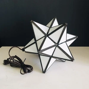 Moravian Star White Glass Pendant or Table Lamp 9" - Picture 1 of 7