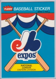 1989 Fleer Montreal Expos Team Sticker with team history on back - Picture 1 of 2