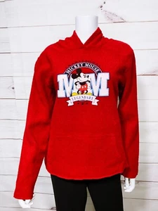 Stage 28 By Disney Womens Fleece Hoodie Size L Red Mickey Mouse Kangaroo Pocket - Picture 1 of 8