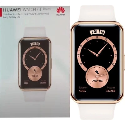 Huawei Watch Fit Elegant Frosty White 4GB Bluetooth Smartwatch NEW - Image 1 of 4
