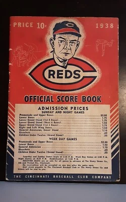 1938 Cincinnati Reds Official Score Book vs. New York Giants - Lombardi/Mel Ott - Image 1 of 4