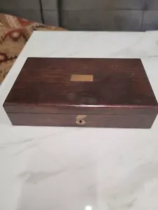 antique rosewood veneer draftsman box - Picture 1 of 3