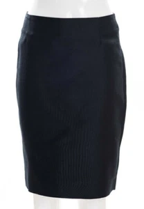 BALENCIAGA '09 Black Cotton Poly Dual Back Vent Zip Straight Pencil Skirt FR 36 - Picture 1 of 10