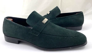 Zapatos Mocasines Gucci Para Hombre Talla 8.5 US Metal Logo Gamuza 247494 Verde Oscuro Rg $750 - Imagen 1 de 11
