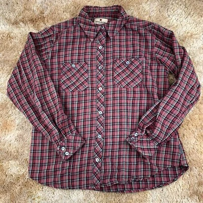 Woolrich Women’s Size Medium Petite Flannel Petite Red Check Long Sleeve Cotton - Image 1 of 4