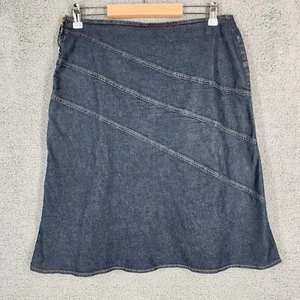Vtg United Colors of Benetton Italy Size 44/US 10 Dark Blue Denim Skirt A-Line - Imagen 1 de 12