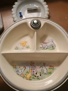 Plato de calentamiento de alimentos para bebés de agua caliente vintage de los años 40 ~ usado en excelente estado  - Imagen 1 de 8