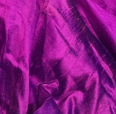 Purple Iridescent 100% Silk Dupioni Fabric 54” wide Sold By The Yard - Image 1 of 2