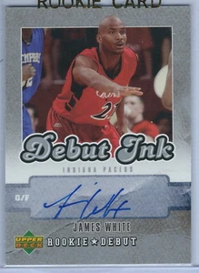 06-07 Rookie Debut Basketball James White Debut Ink Pacers Autographed RC - Picture 1 of 2