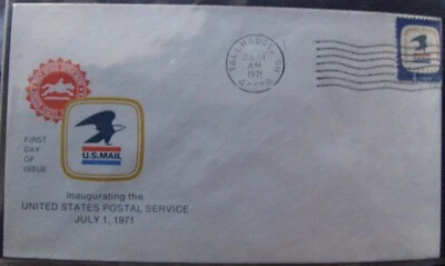 US FDC 8¢ SC #1396 INAUGURATING THE USPS JULY 1 1971 different cancelation - Image 1 of 2
